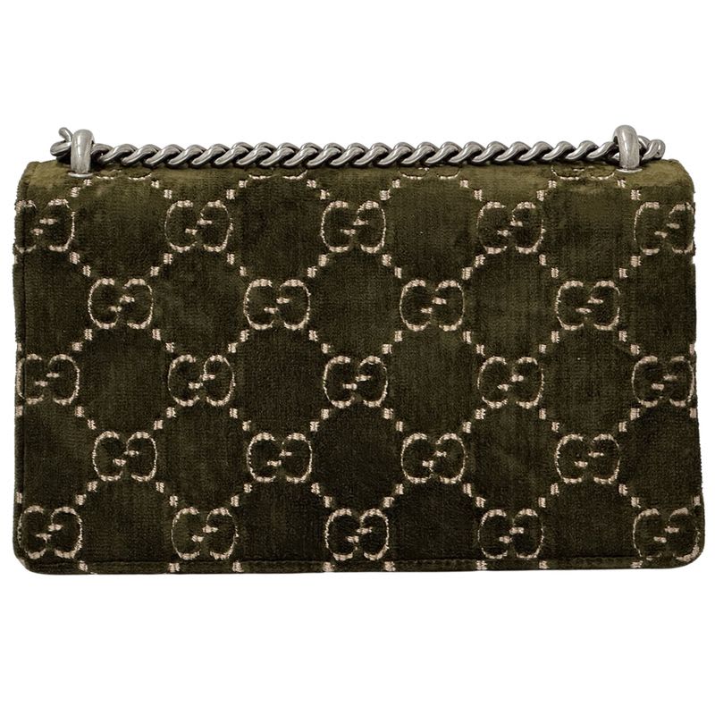 Gucci Bag Dionysus GG Suede Shoulder Leather Khaki