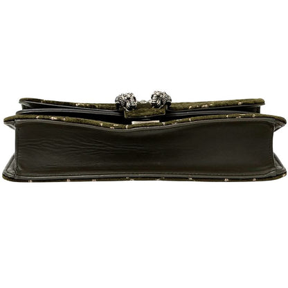 Gucci Bag Dionysus GG Suede Shoulder Leather Khaki