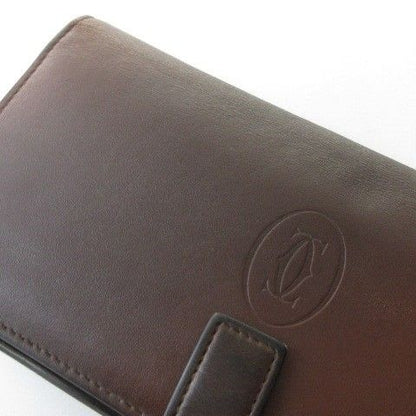 Cartier International Long Wallet Double C Logo Brown