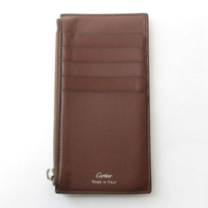 Cartier International Long Wallet Double C Logo Brown