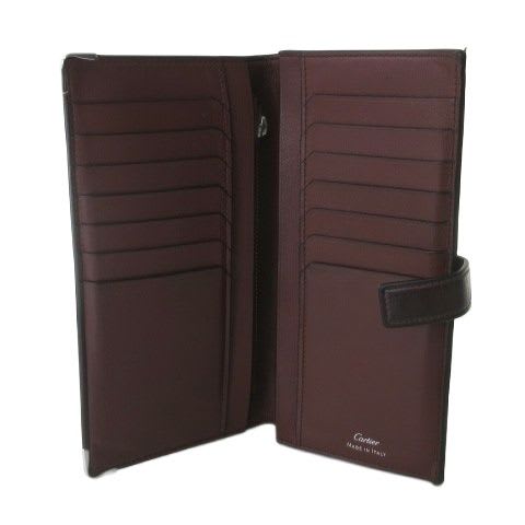 Cartier International Long Wallet Double C Logo Brown