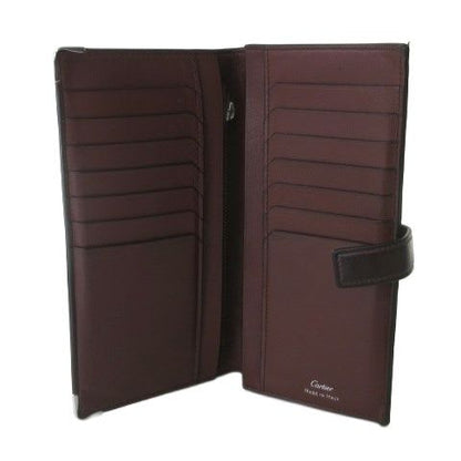 Cartier International Long Wallet Double C Logo Brown