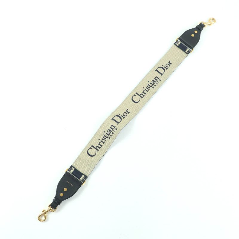 Christian Dior S8557 Cbte Canvas Leather Embroidery Shoulder Strap Navy