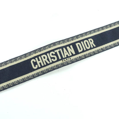 Christian Dior S8557 Cbte Canvas Leather Embroidery Shoulder Strap Navy