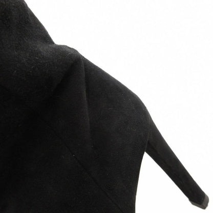 Prada Suede Long Boots High Heels Thick Sole Side Zip 36.5 Black GV GY62