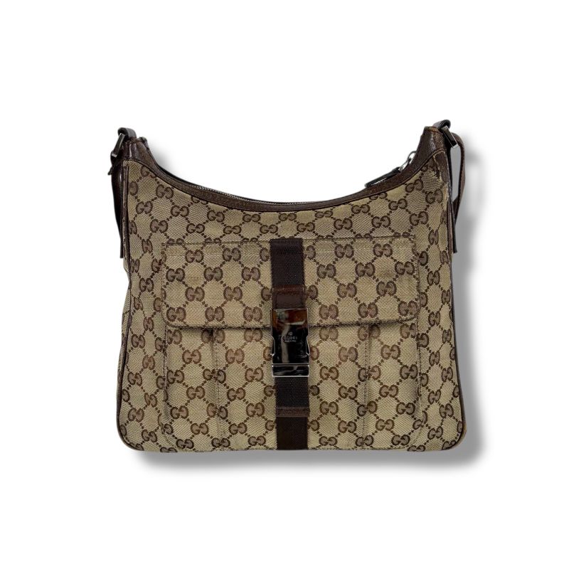 Gucci GG Canvas One Shoulder Bag 131211 Brown