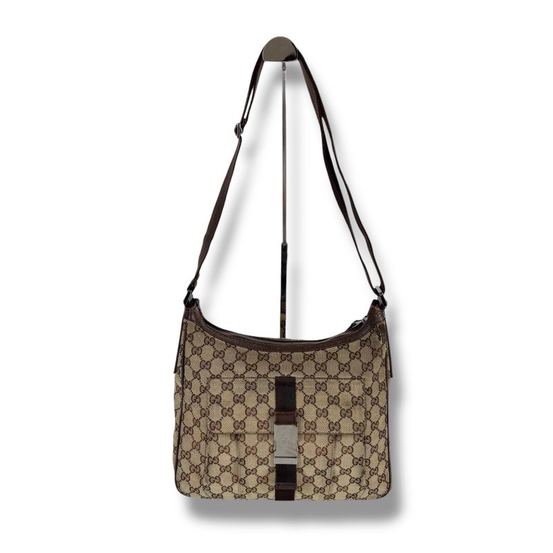 Gucci GG Canvas One Shoulder Bag 131211 Brown