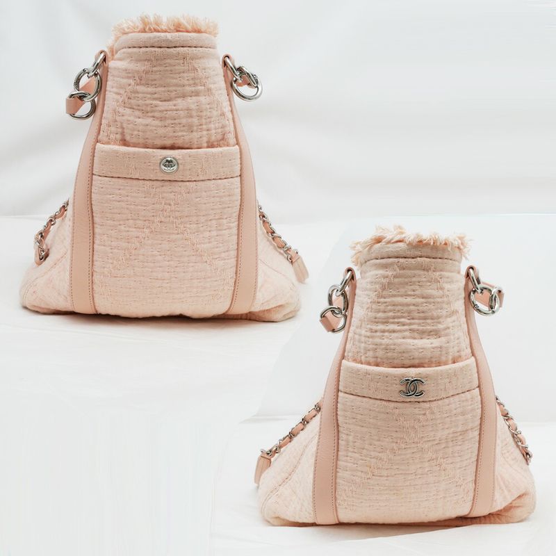 Chanel Large Shopping Bag Tote Hand Silver-hardware A57168 Pink Ladies