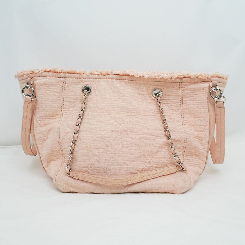 Chanel Large Shopping Bag Tote Hand Silver-hardware A57168 Pink Ladies