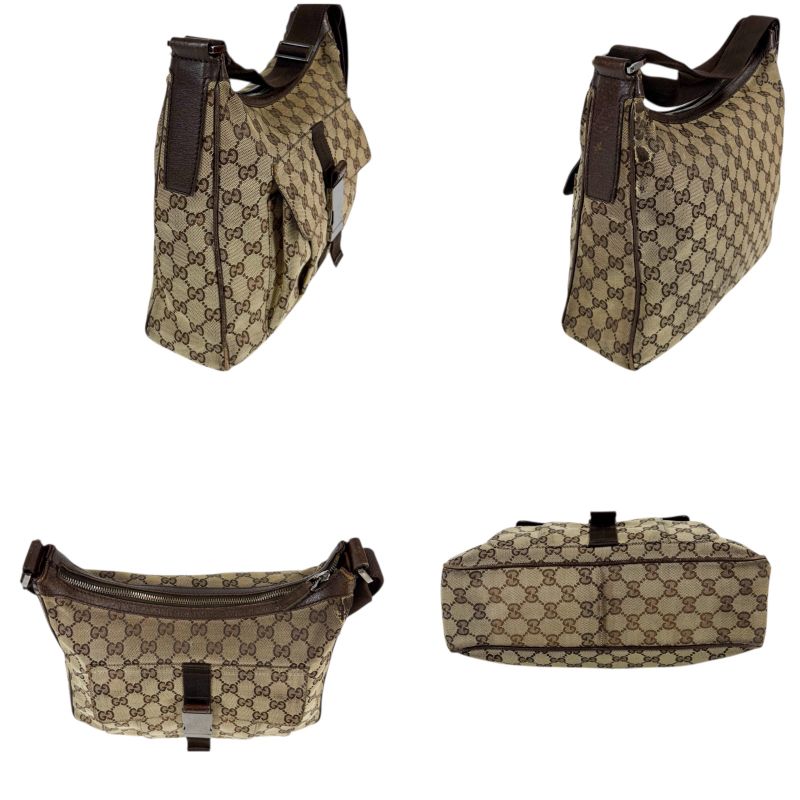 Gucci GG Canvas One Shoulder Bag 131211 Brown