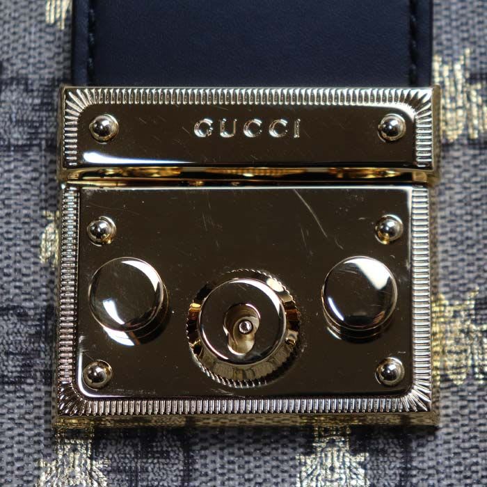 Gucci Padlock GG Small Bee Print Shoulder Bag Beige Women's
