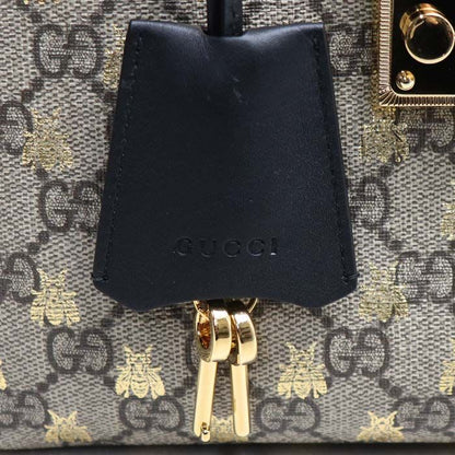Gucci Padlock GG Small Bee Print Shoulder Bag Beige Women's