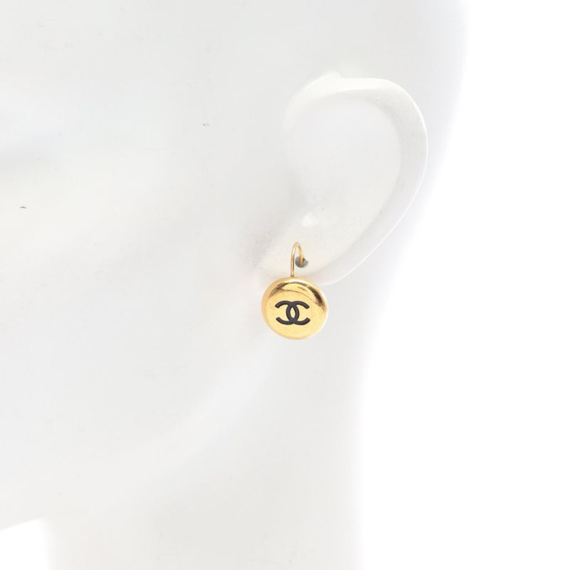Chanel Earrings Cocomark GP (gold Plated) Earrings Women's Used B