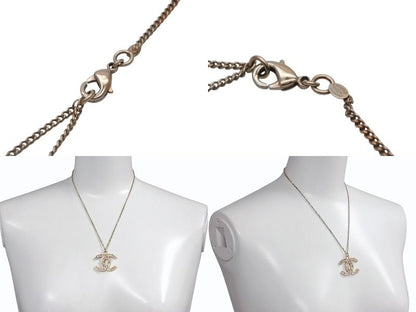 Chanel CC Logo Stone Necklace Metal Multicolor Gold — view 6