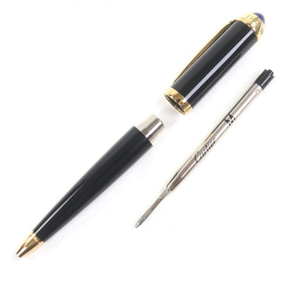 Cartier Roadster De Blue Gemstone Twist Ballpoint Pen Black Gold With