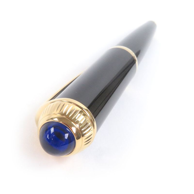 Cartier Roadster De Blue Gemstone Twist Ballpoint Pen Black Gold With