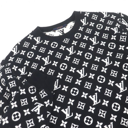 Louis Vuitton 20 SS Monogram Jacquard Crew Neck Sweatshirt Black White XS