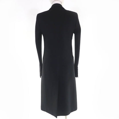 Gucci Wool Logo Button Long Coat Black 38 With Hanger