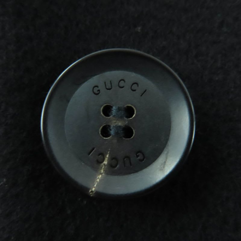 Gucci Wool Logo Button Long Coat Black 38 With Hanger