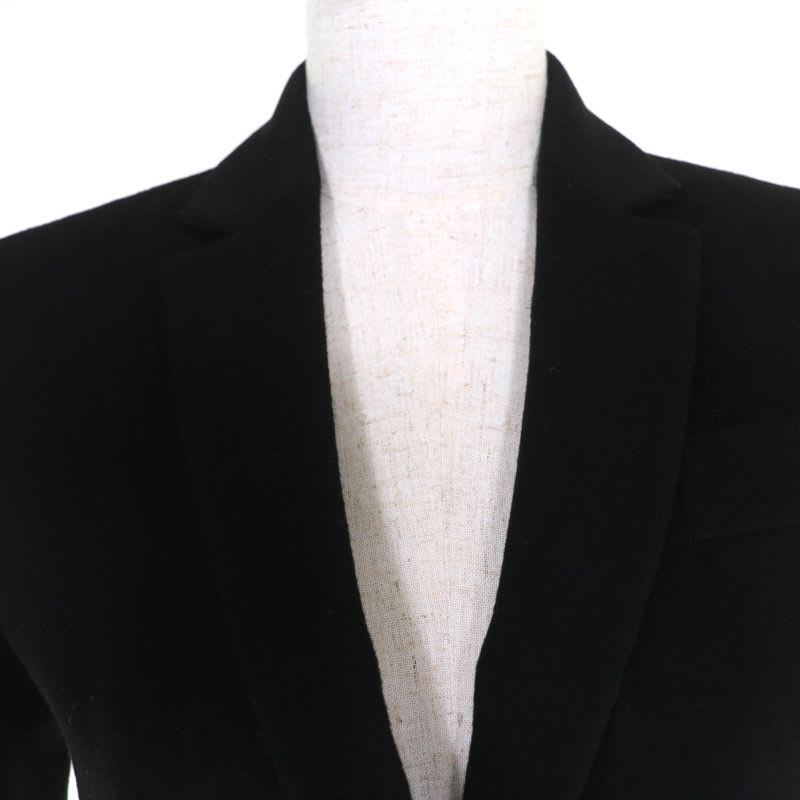 Gucci Wool Logo Button Long Coat Black 38 With Hanger
