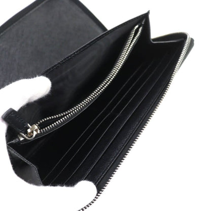 Prada 2 Ml188 Saffiano Leather Triangle Logo Plate Round Zip Long