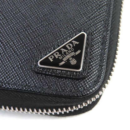 Prada 2 Ml188 Saffiano Leather Triangle Logo Plate Round Zip Long