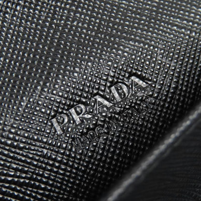 Prada 2 Ml188 Saffiano Leather Triangle Logo Plate Round Zip Long