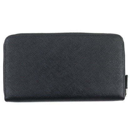 Prada 2 Ml188 Saffiano Leather Triangle Logo Plate Round Zip Long
