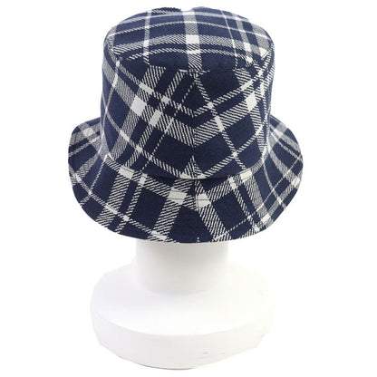 Dior Homme 14 Che923 I134 Cotton Oblique Plaid Reversible Bucket Hat Navy 58