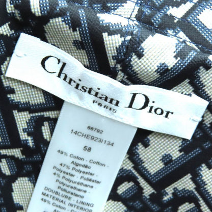 Dior Homme 14 Che923 I134 Cotton Oblique Plaid Reversible Bucket Hat Navy 58