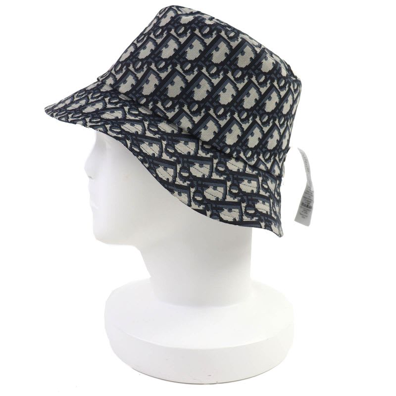 Dior Homme 14 Che923 I134 Cotton Oblique Plaid Reversible Bucket Hat Navy 58