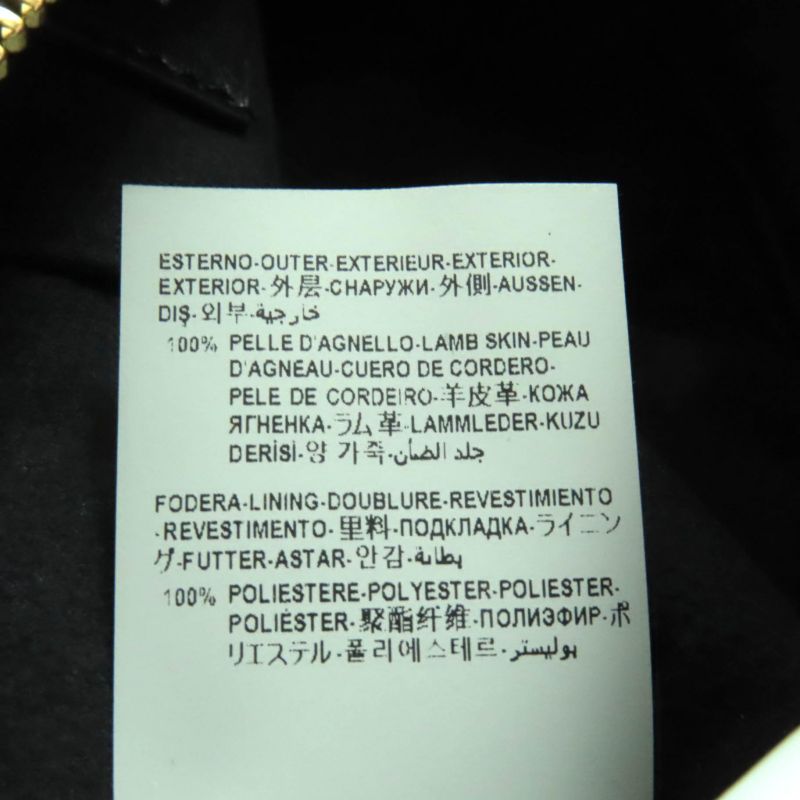 美品◇versace ヴェルサーチ 1015792 ヴェルサーチェ タグ ナッパ ボウリング バッグ メデューサチャーム付き レザー ハンドバッグ ブラック