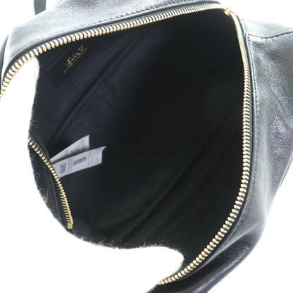 美品◇versace ヴェルサーチ 1015792 ヴェルサーチェ タグ ナッパ ボウリング バッグ メデューサチャーム付き レザー ハンドバッグ ブラック