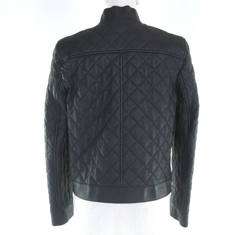 Hermes 2023 3 H1207 D1 Deerskin Leather Jacket With Serie Button Black 36