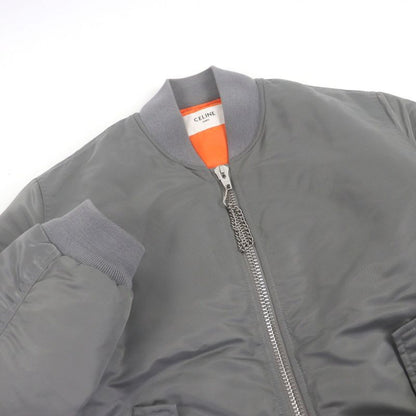 Celine 2 Nylon Twill Loose Bomber Jacket Back Logo Print Filling MA-1