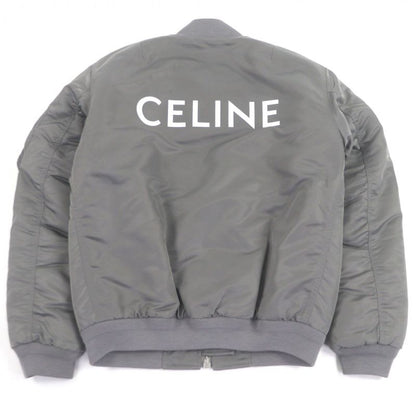Celine 2 Nylon Twill Loose Bomber Jacket Back Logo Print Filling MA-1