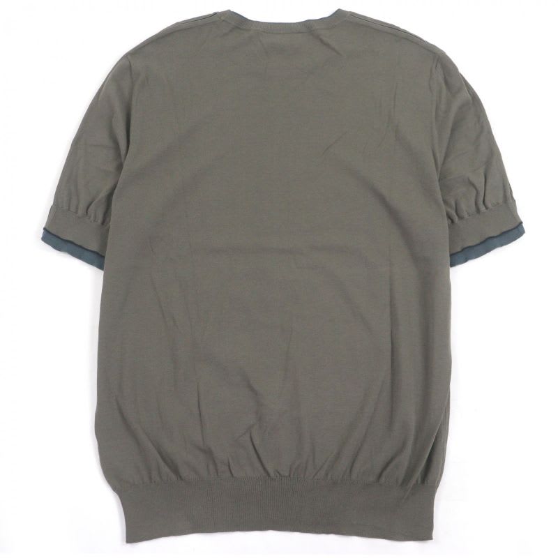 Hermes 21 SS 100% Cotton Sleeve Docking Design Crew Neck Short Knit