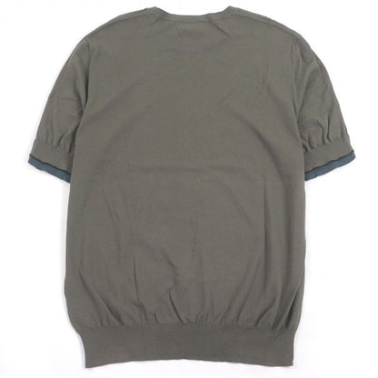 Hermes 21 SS 100% Cotton Sleeve Docking Design Crew Neck Short Knit