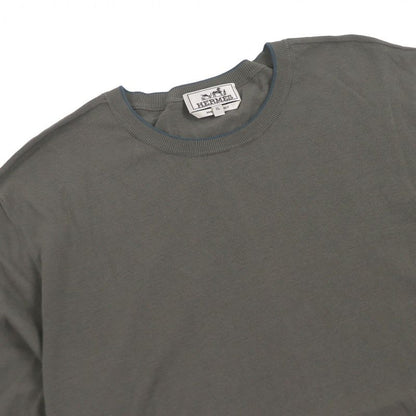 Hermes 21 SS 100% Cotton Sleeve Docking Design Crew Neck Short Knit