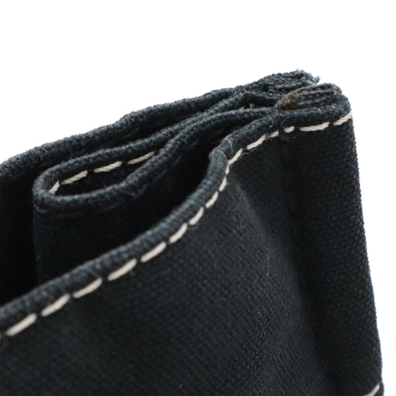 Hermes Deauville MM Tote Bag Large Handbag Canvas Black Silver Hardware