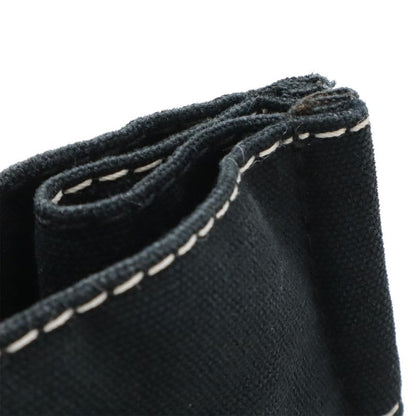 Hermes Deauville MM Tote Bag Large Handbag Canvas Black Silver Hardware