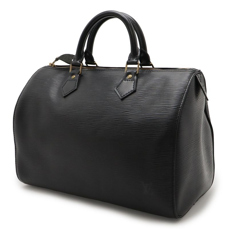 Louis Vuitton Epi Speedy 30 Handbag Mini Boston Bag Leather Noir Black Gold