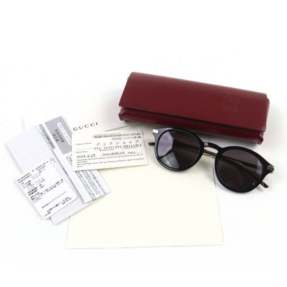 △gucci Gg18090sa Sherry Line Logo Round Frame Sunglasses Eyewear Black Marble