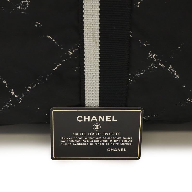 Chanel Vintage Travel Line Boston Bag Purse 2-Way Shoulder