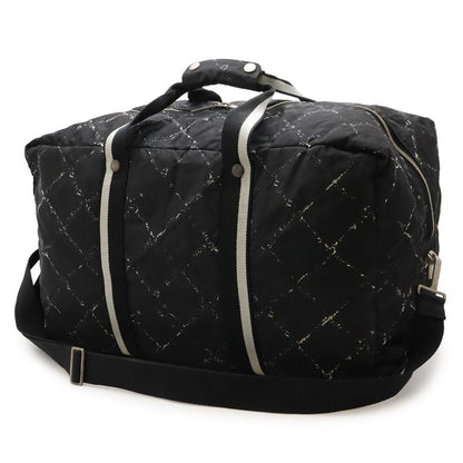 Chanel Vintage Travel Line Boston Bag Purse 2-Way Shoulder
