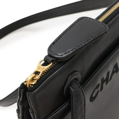 Chanel Logo Embroidery Tote Bag Shoulder Bag Semi-shoulder Shoulder Bag Leather