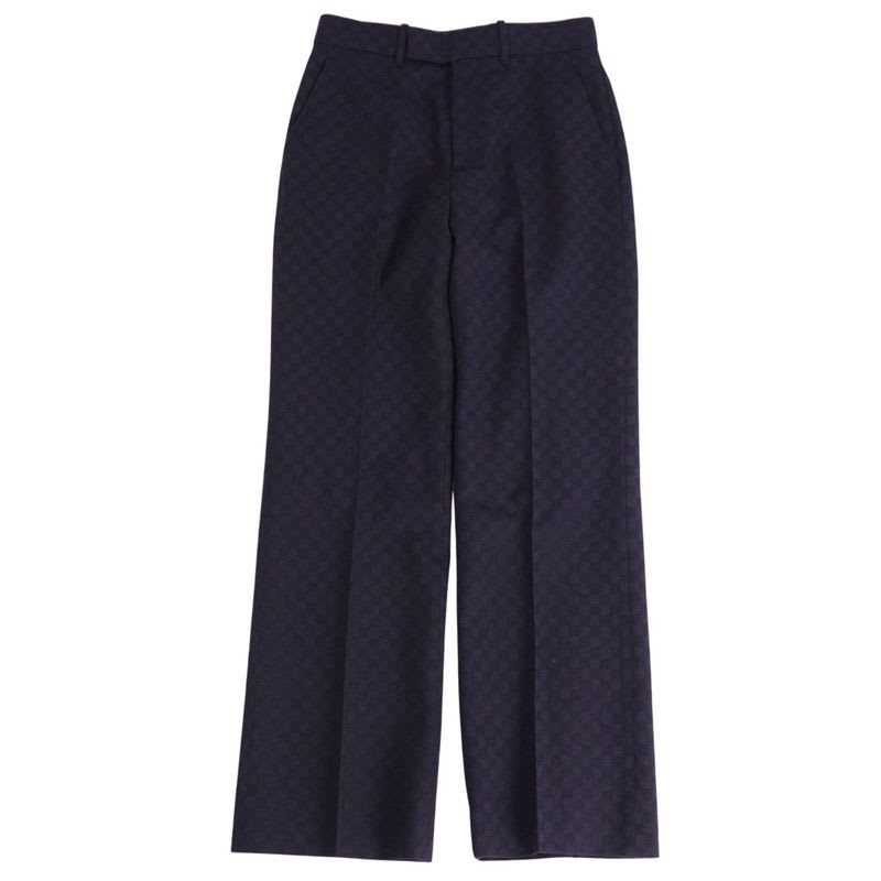 Gucci Pants Long Slacks Check Wool Bow