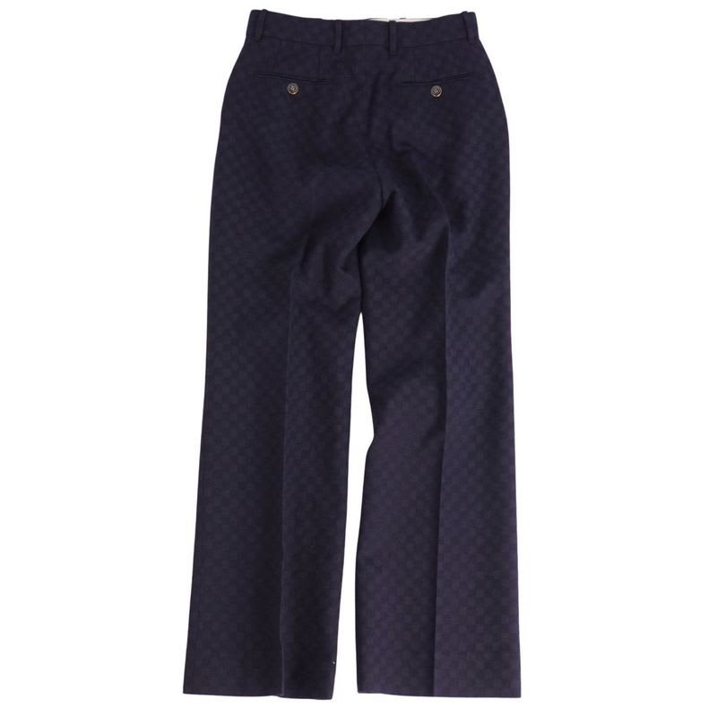 Gucci Pants Long Slacks Check Wool Bow