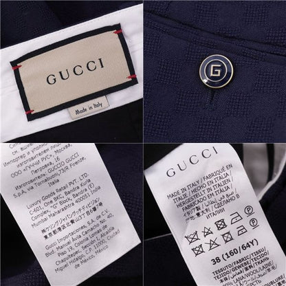 Gucci Pants Long Slacks Check Wool Bow