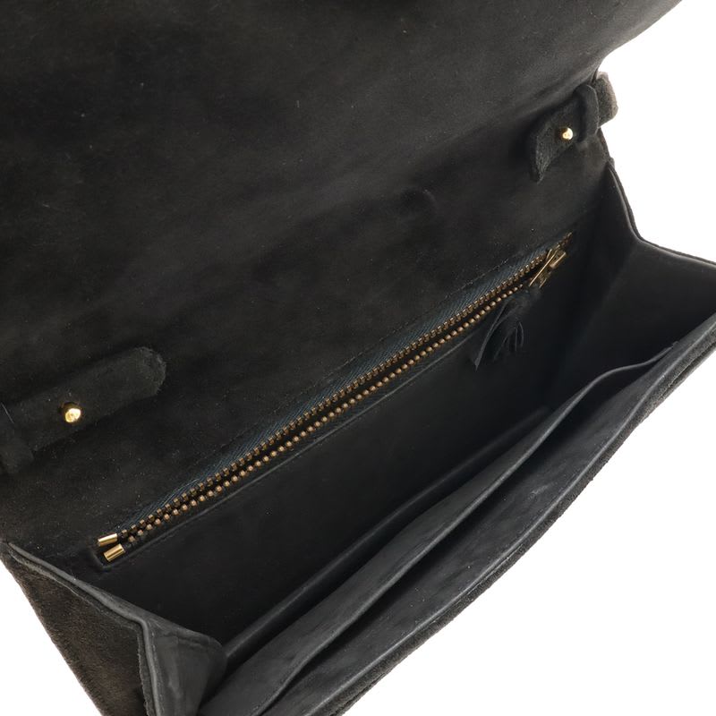 Hermes Shoulder Bag One 2-Way Clutch Dobris Suede
